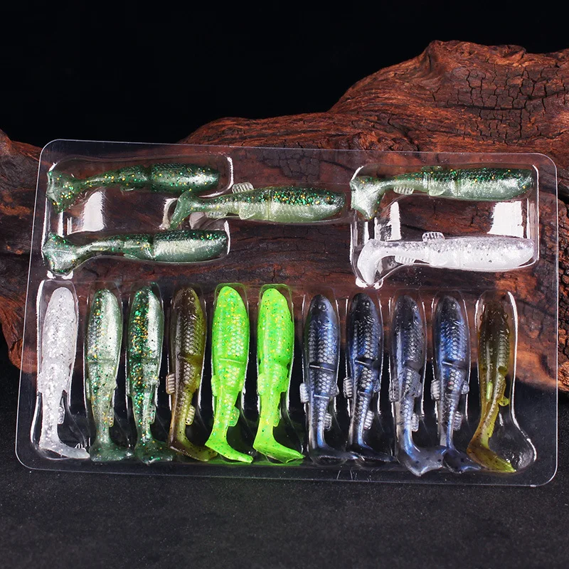 Angelköder Super Live Simulation T Tail Fish 4,5 cm Soft Bait Float Jig Head Worm Lures Lot 16 Stück Sale – Detail 6
