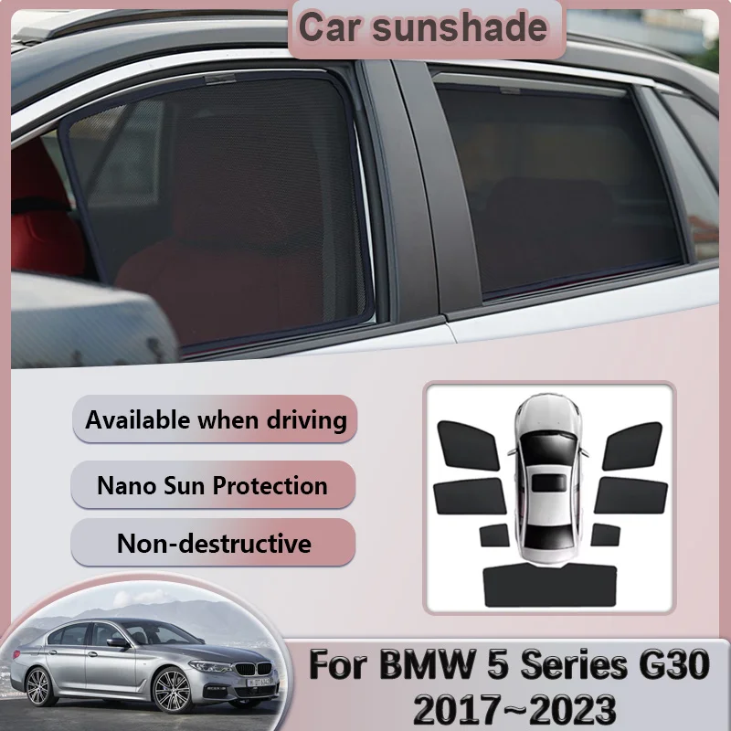 

Car Mesh Sunshade For BMW 5 Series G30 Sedan 2017~2023 Magnetic Window Sun Visor Sunscreen Privacy Curtain Shade Car Accessories