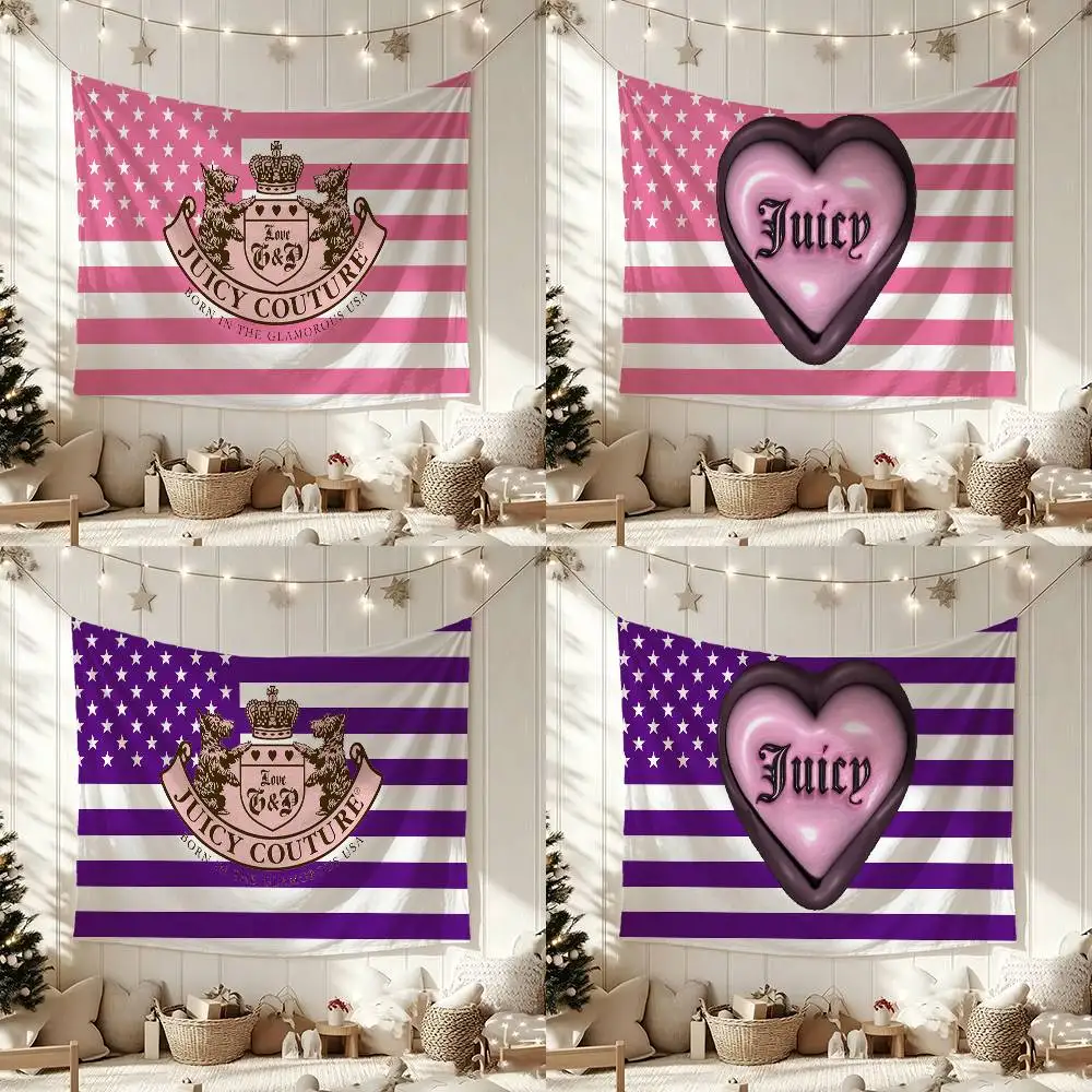 Juicy Couture  Flags Wall Hanging Background Art Banner for Bedroom Home Outdoor Decor