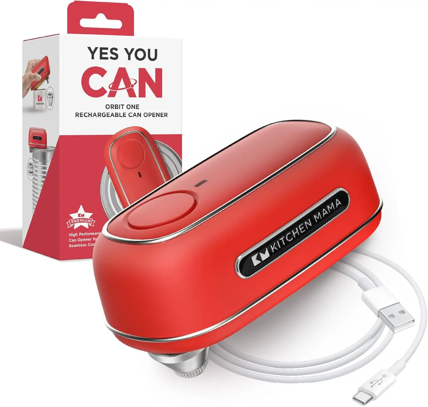 

Rechargeable Electric Can Opener: Hands-Free, USB-C, Auto Stop, Smooth Edge, for Large Cans, with Storage Box