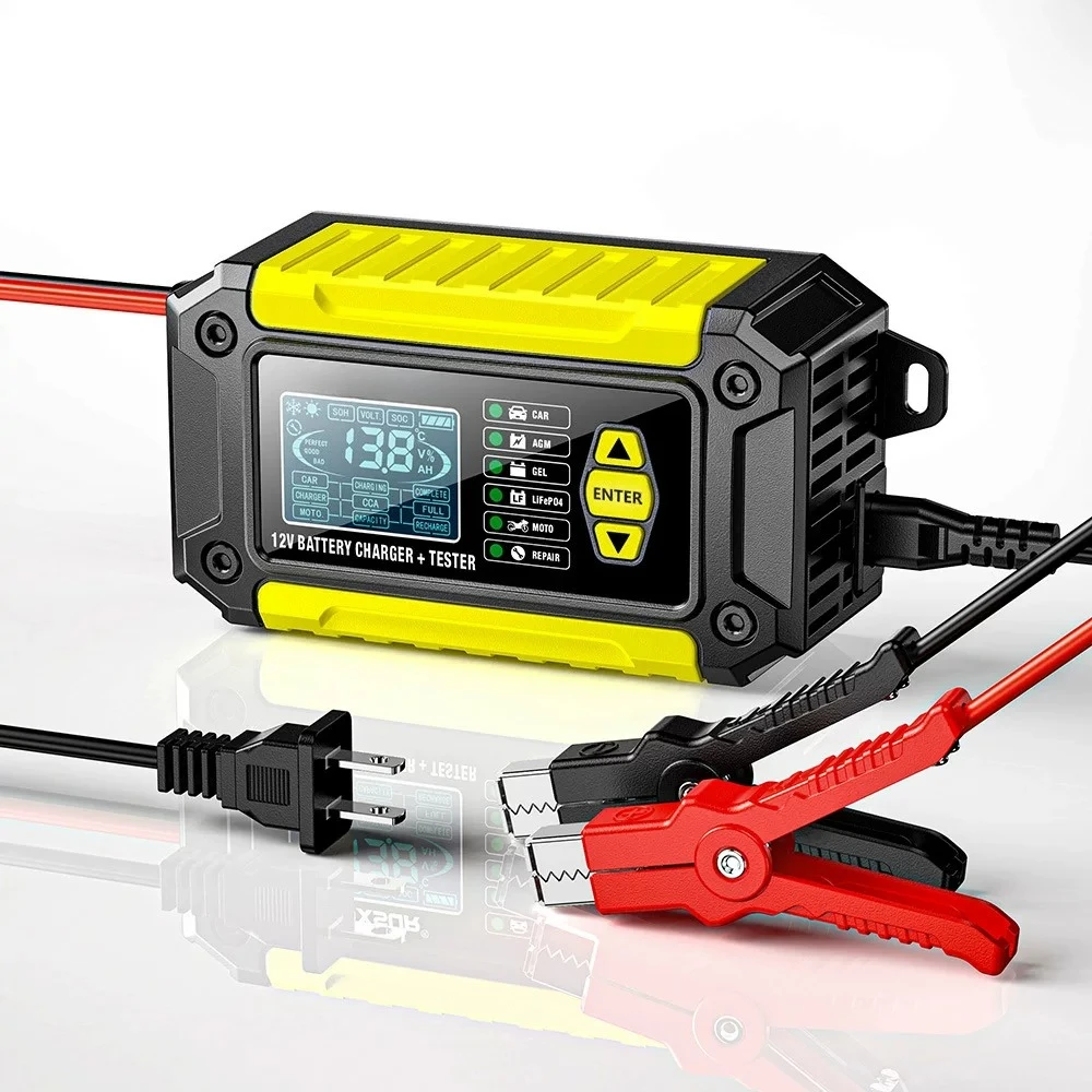 2 in 1 charging detector all-in-one machine 12V car motorcycle lithium iron lead oxide battery charger