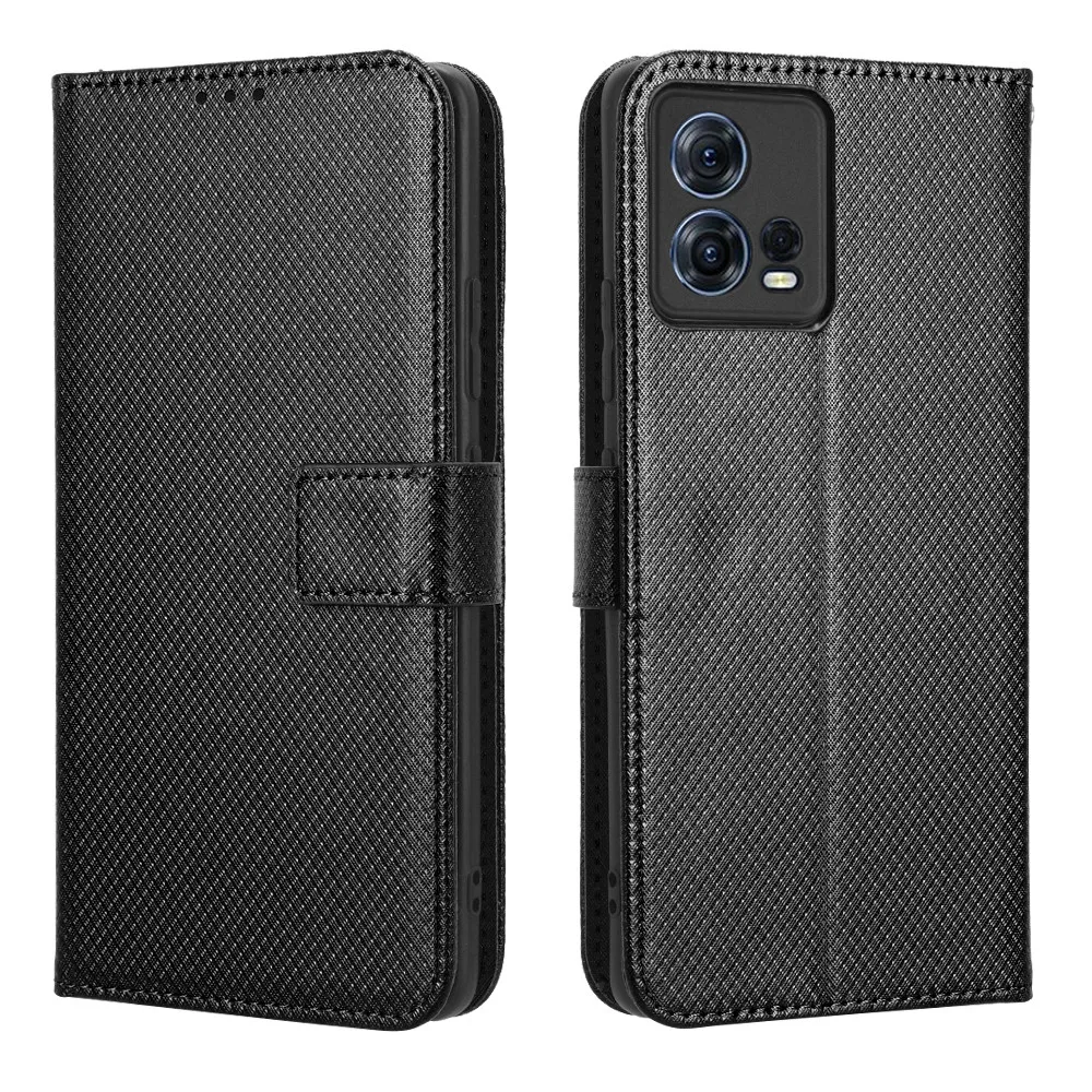 ل Moto Edge 30 الانصهار حالة فاخرة الوجه الماس نمط الجلد محفظة من جلد PU حامل الحال بالنسبة موتو حافة 30 الانصهار حقيبة الهاتف