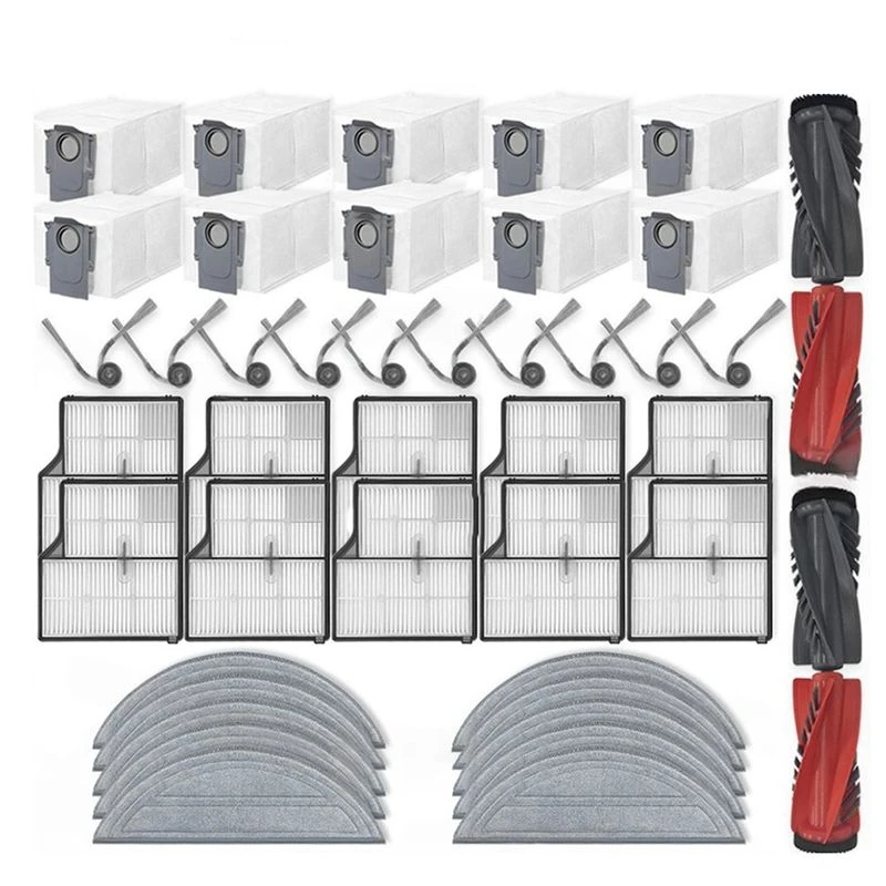 [NEW!A93G】 For Roborock S9 Maxv Ultra& Saros 10 Replacement Parts- Main Roller, Side Brush Cleaning Cloth, Filter Dust Bag