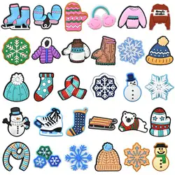 30PCS Cute Cr oc Shoe Charms with a Winter/Snowflake Theme - Perfect Shoes Accessories & Decorations for clogs shoes