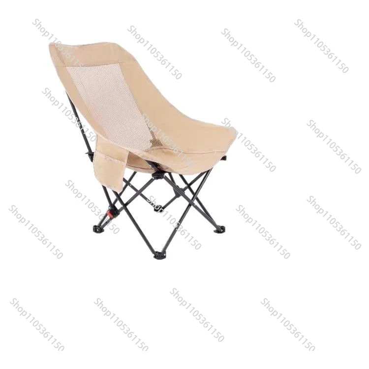 Outdoor high back moon chair breathable mesh portable folding recliner camping picnic sitting reclining chair high backrest