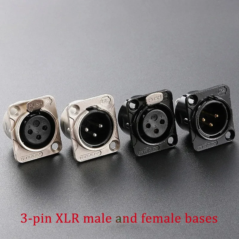 

XLR 3-Pin Male Female Panel Mount Audio Microphone Mixer Plug Jack Connector YS145 Metal Shell