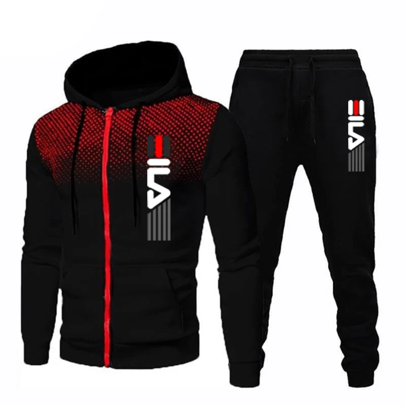 Hot Sales Hoodies Tracksuit Quality Men\'s Sweatshirt Jogging Outdoor Daily Zipper Top Autumn Winter Versatile Sweatpants Fashion