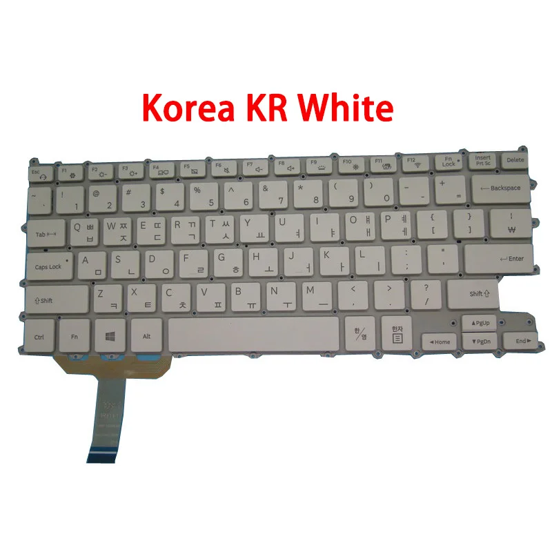 

Клавиатура для ноутбука Samsung NT900X3U 900X3U английская, США, Корея, KR с подсветкой, серебристая, новая