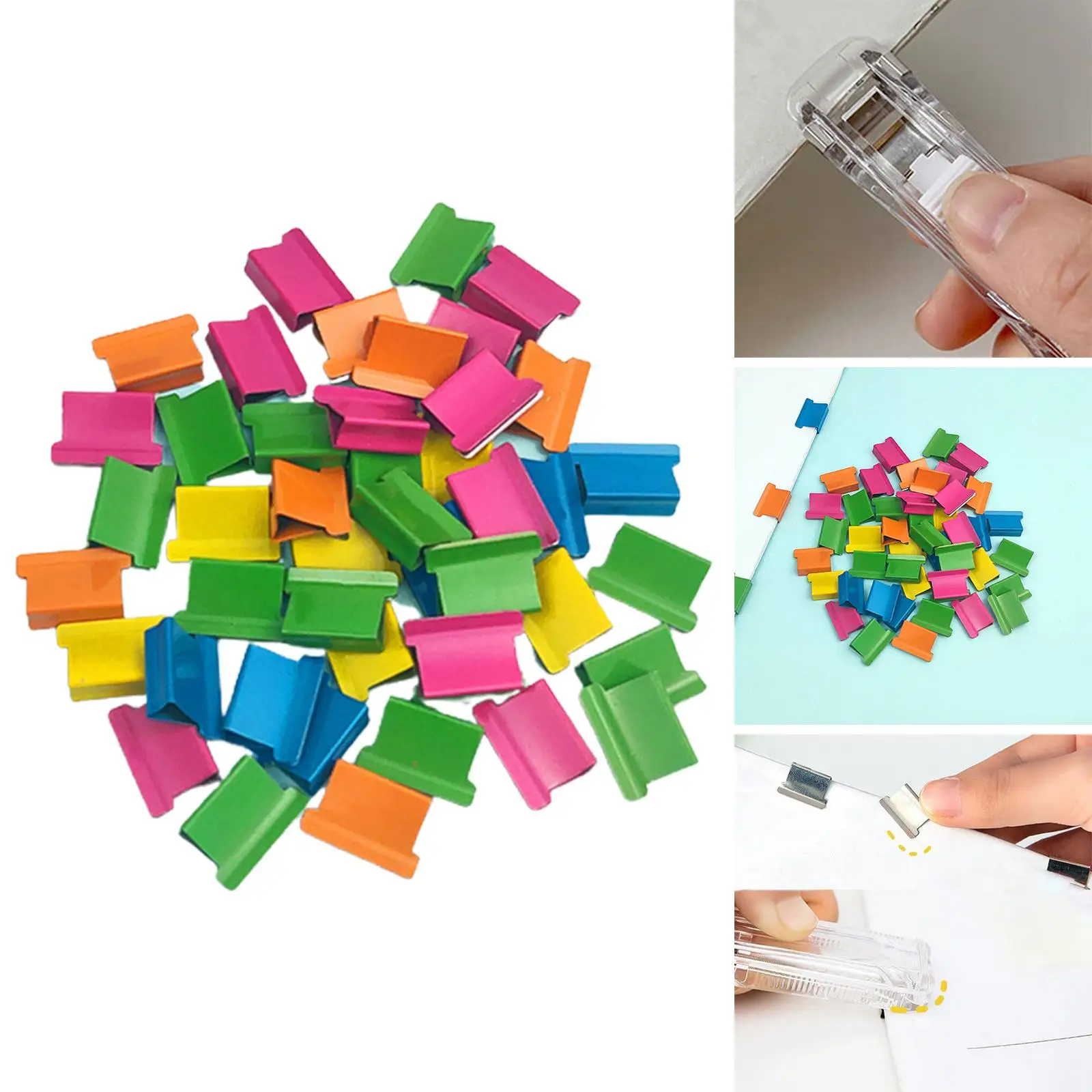 5xMini Stapler Classroom Small Stapler Set Fixing Stationery Multicolor