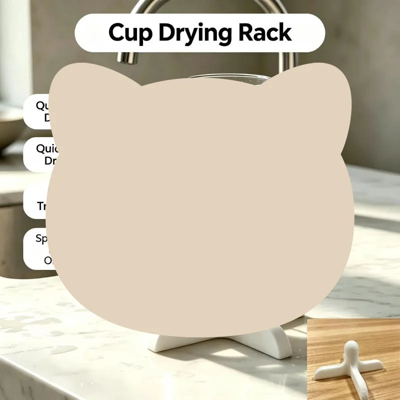 Simple Cup Holder With Drainage Base Desktop Glass Cup Upside Down Drying Stand Water Cup Rack To Remove Water Stain Supply Set