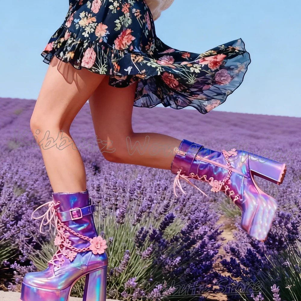 

Современные ботильоны на платформе, металлический декор, молния, круглый носок, кожаные туфли на массивном каблуке, новинка, модная роскошная новинка, женская обувь, новейшая