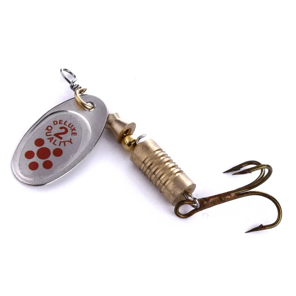 10Pcs Portable Rotating Metal Lure 6.7cm Spoon Shape Bait Trout Fishing Gear view 6