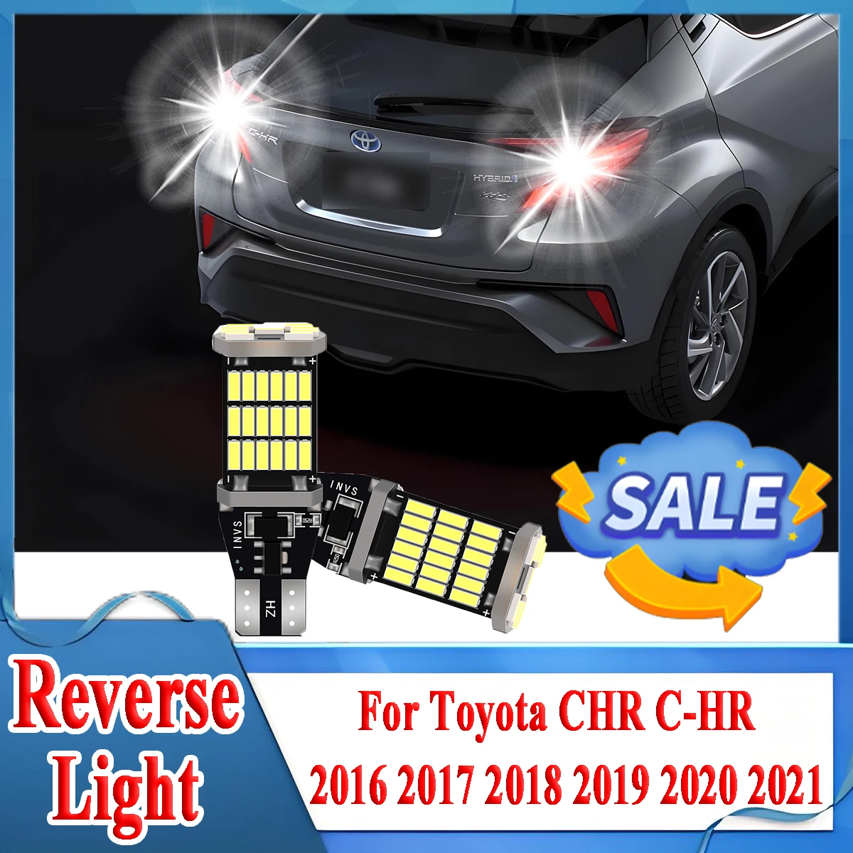 

2PCS T15 W16W 921 Canbus Car LED Reverse Light 6000K CSP Chips For Toyota CHR C-HR 2016 2017 2018 2019 2020 2021 Backup Lamp