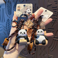 Chinese-Style Panda Keychain Exquisite Resin Key Chain Adorable Bag Charm Accessory Car Keychains