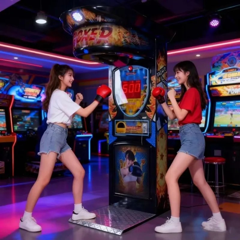 Coin Boxing Basketball Arcade Combo US Plug English for Commercial Entertainment Use Custom