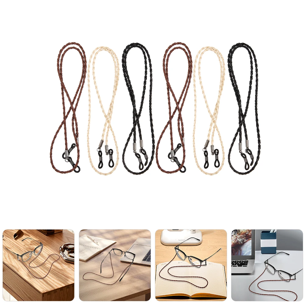 

6pcs Eyeglasses Lanyard Anti-Wear Silicone Neck Hanging Straps Flexible Sunglasses Retainer Ropes Glass Holder Sport Accessories