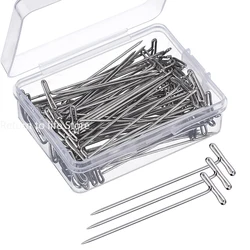 50pcs T Pins Needle Sewing Quilting Pins Blocking Knitting Pins for Knitting Crocheting Needlework