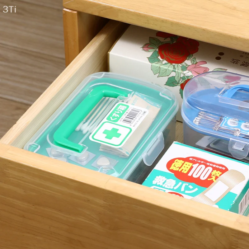 Transparent Medical Box Household Small Medicine Box Portable Multifunctional Plastic Medicine Storage Box First Aid Kit