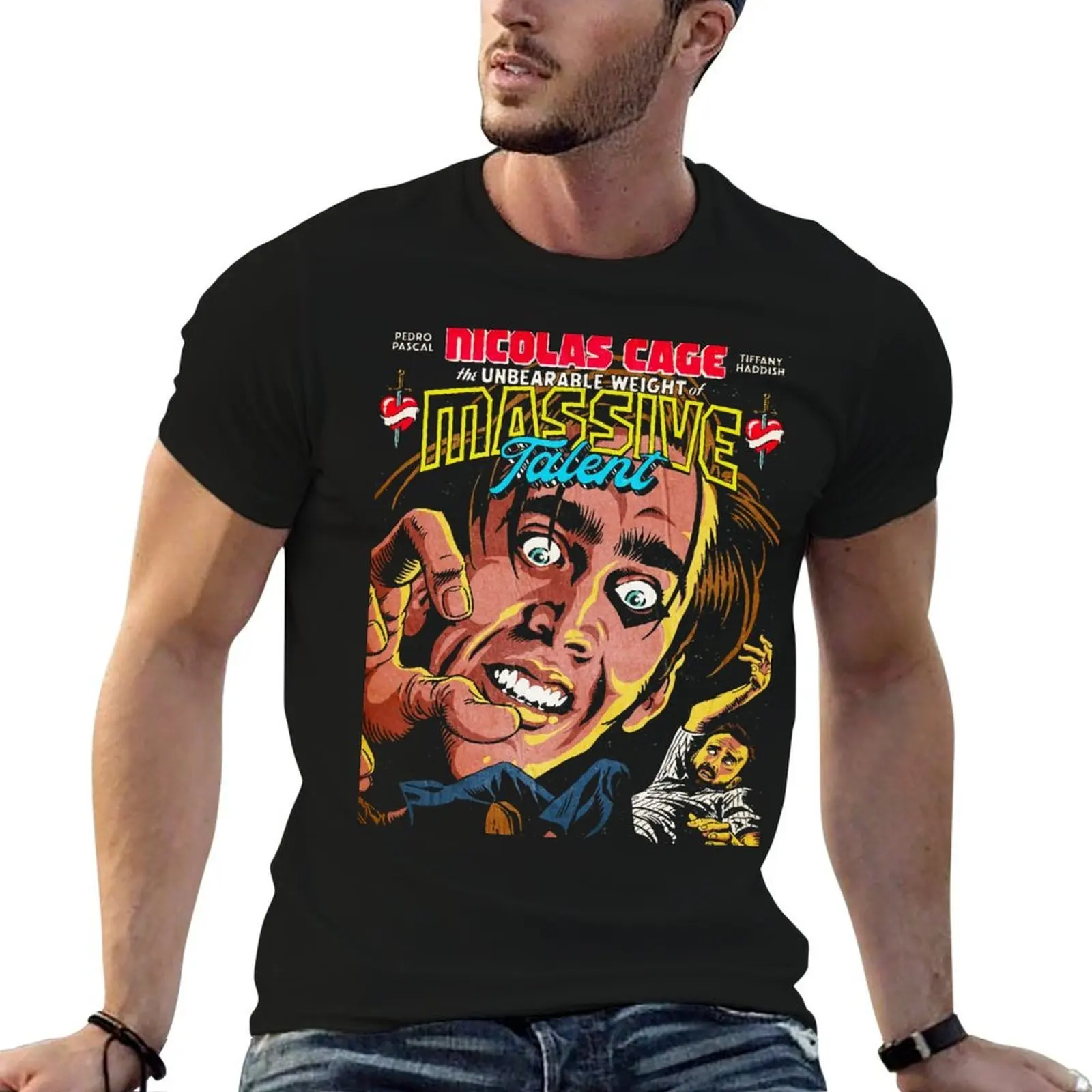 The Unbearable Weight of Massive Talent Movie Poster T-Shirt graphic t shirts for man t shirts cotton 100% T-Shirt