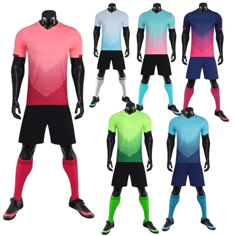 Adult Football Jerseys Soccer Game Training For Students Quick Drying Breathable Shorts Short Sleeve Set Kids Sportswear Custom