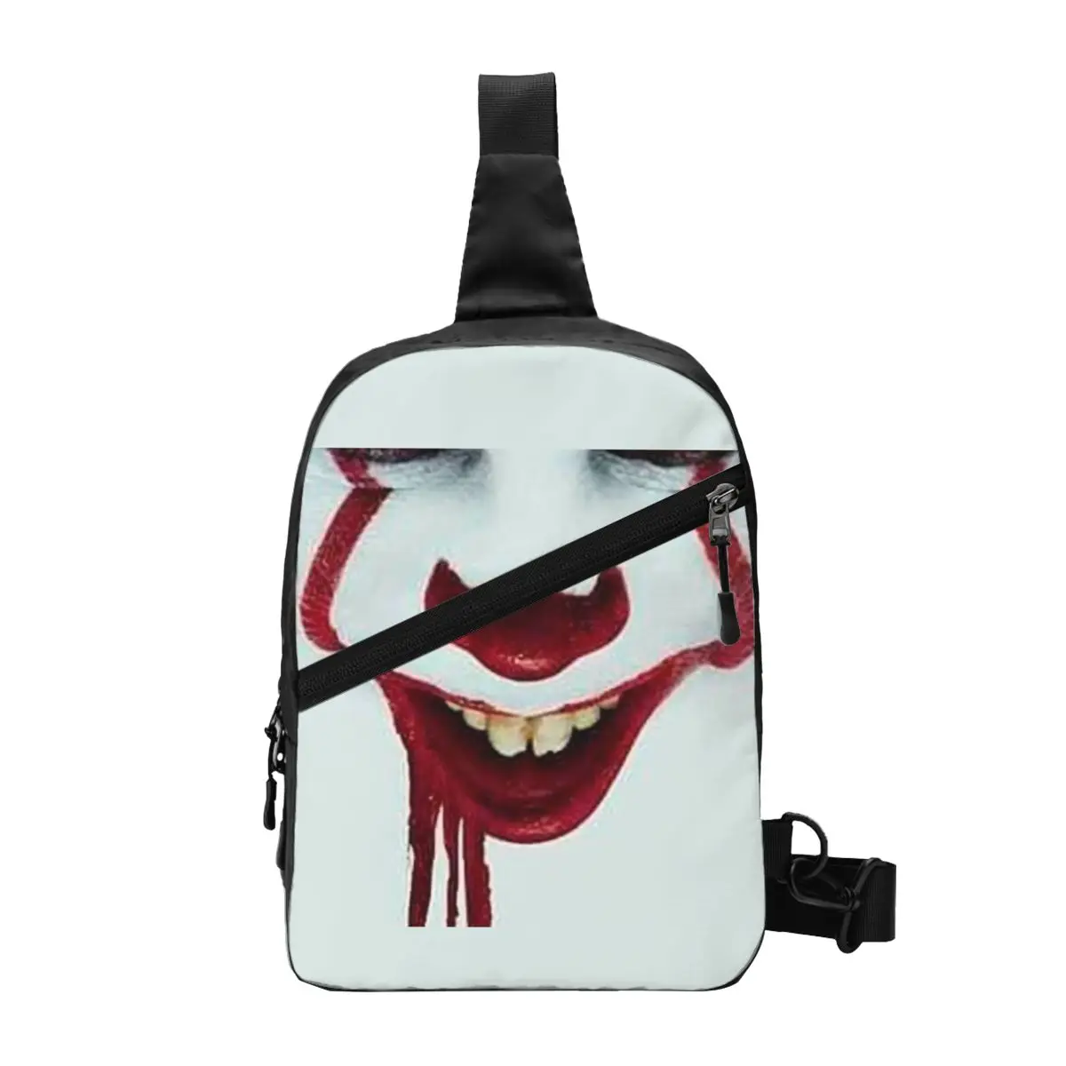 Horror Bloody Clown Sling Chest Crossbody Bag Men Casual Halloween Party Killing Joker Shoulder Backpack for Camping Biking