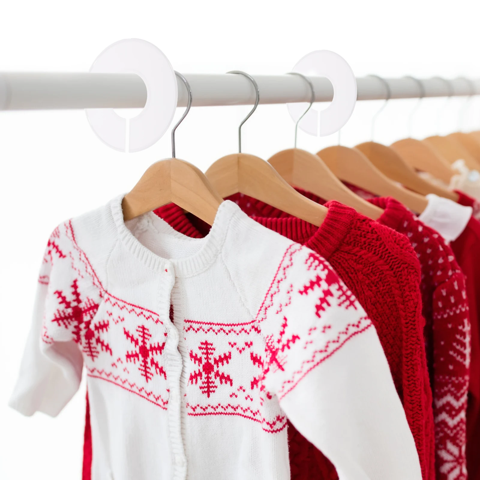 

1 set White Hangers Closet ganizers Clothing Size Dividers Racks Baby Clothes Tool ABS Material Lightweight