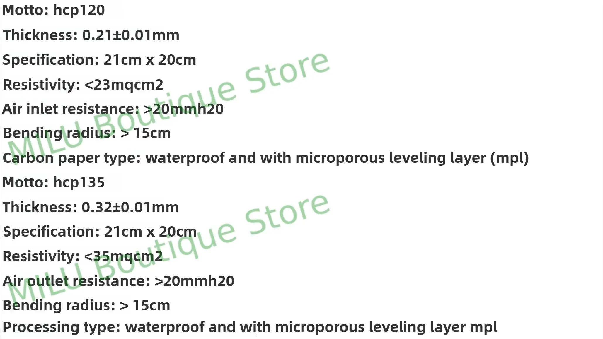 HCP120 121 122 125 130 ورق الكربون طبقة نشر الغاز GDL ورق الكربون الموصل PTFE مقاوم للماء #5