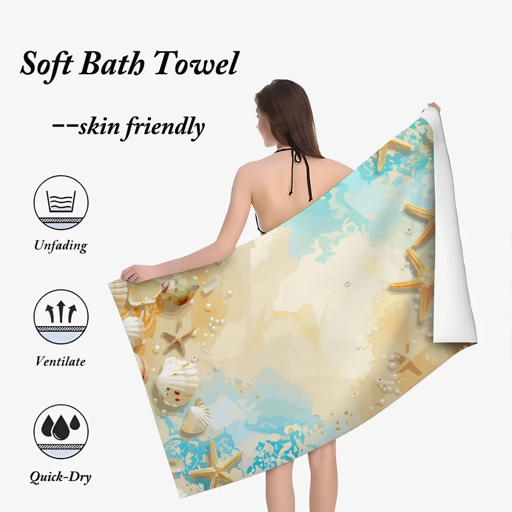 

Starfish Serenade Design Towel Ultra Soft Absorbant Quickdry Large Beach Towels Personalized Gym Sport Bath Towels