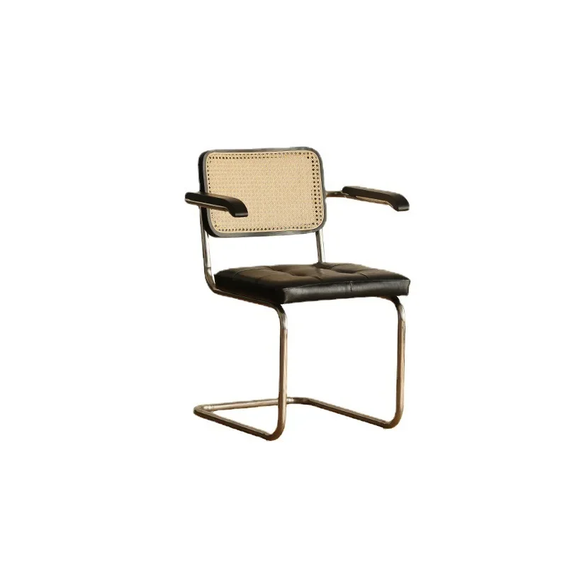 Nordisch, schlicht, Esszimmerstuhl, Zuhause, Schreibtischstuhl, Hocker, leichter Luxus, Retro, Rattan, komplett aus Massivholz, Schmiedeeisen, Rückenlehnenstuhl