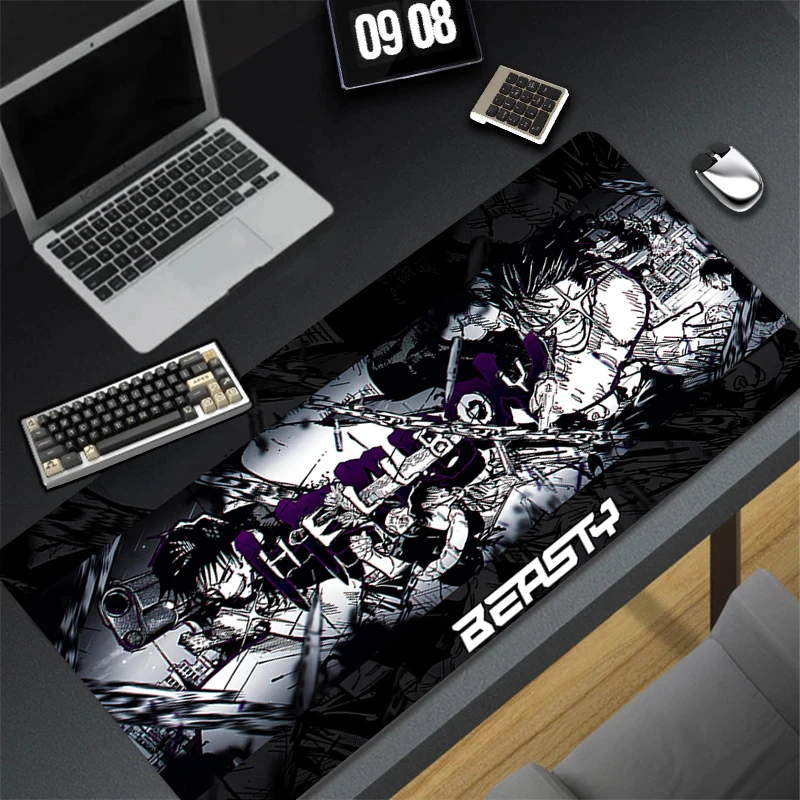 Rubber Anti Slip Cool Mouse Pad Luxury Gaming Accessories J-jujutsu Kaisen Toji Fushiguro Desk Mat Office Computer HD Mousepad