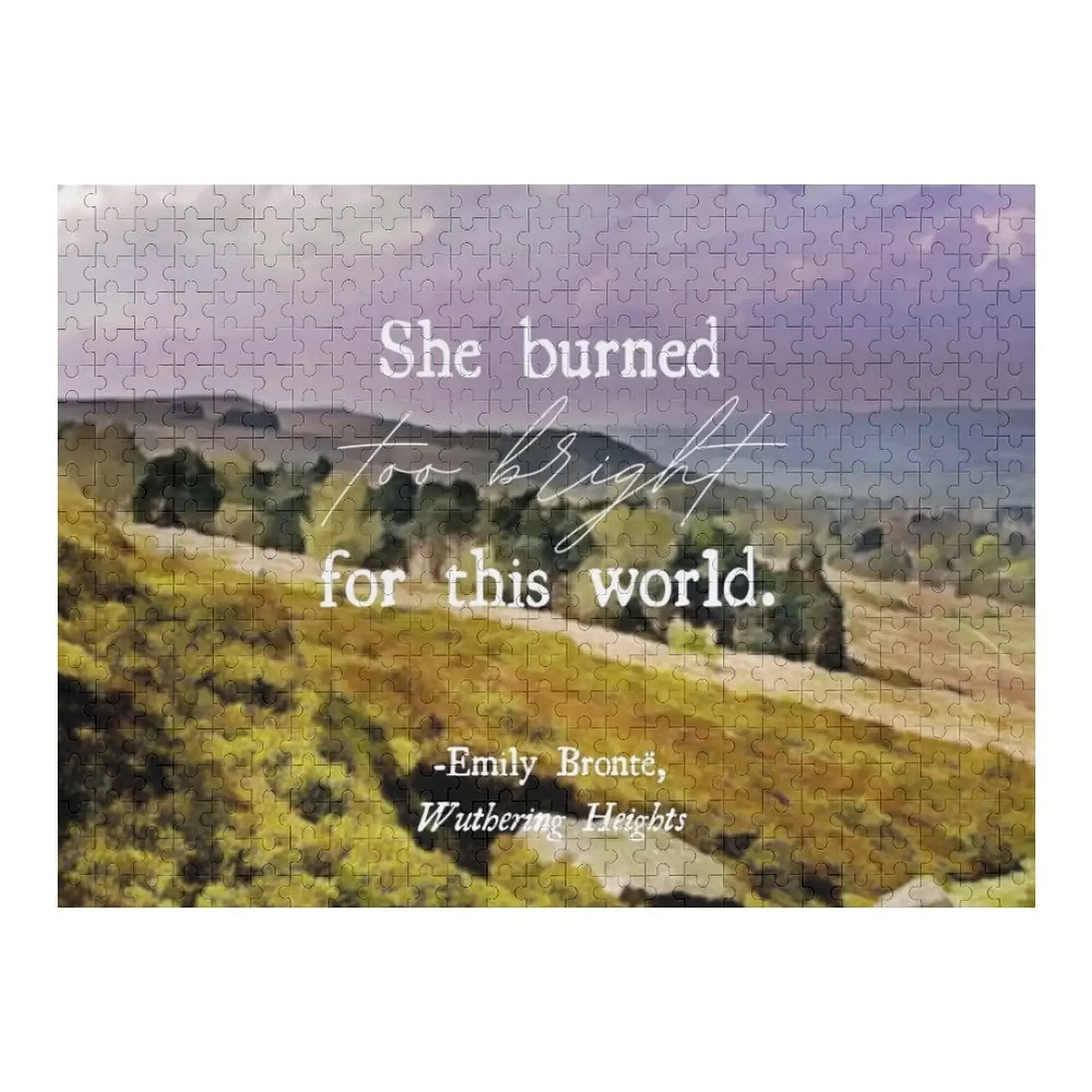 

Wuthering Heights Too Bright Quote Jigsaw Puzzle Personalised Adult Wooden Puzzle