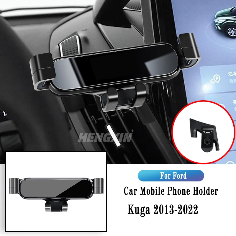 Car Phone Holder For Ford Kuga 2013-2022 Gravity Navigation Bracket GPS Stand Air Outlet Clip Rotatable Support Auto Accessories