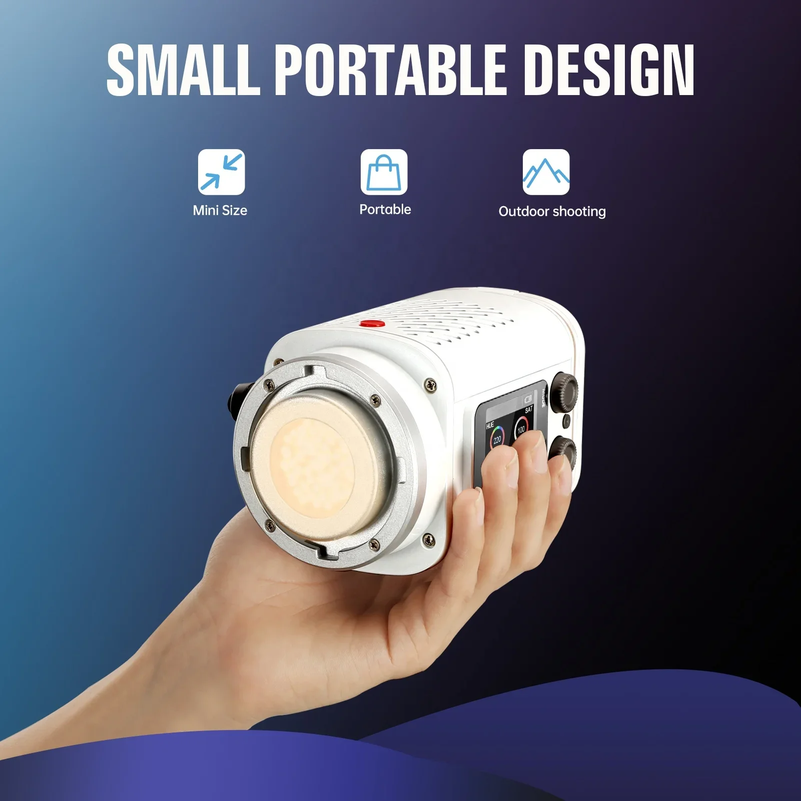 Hot Sale JINBEI EF-60BI 60w Photography Lighting Portable Ultra-Compact Handheld Outdoor LED Video Light Kit With Carrying Case