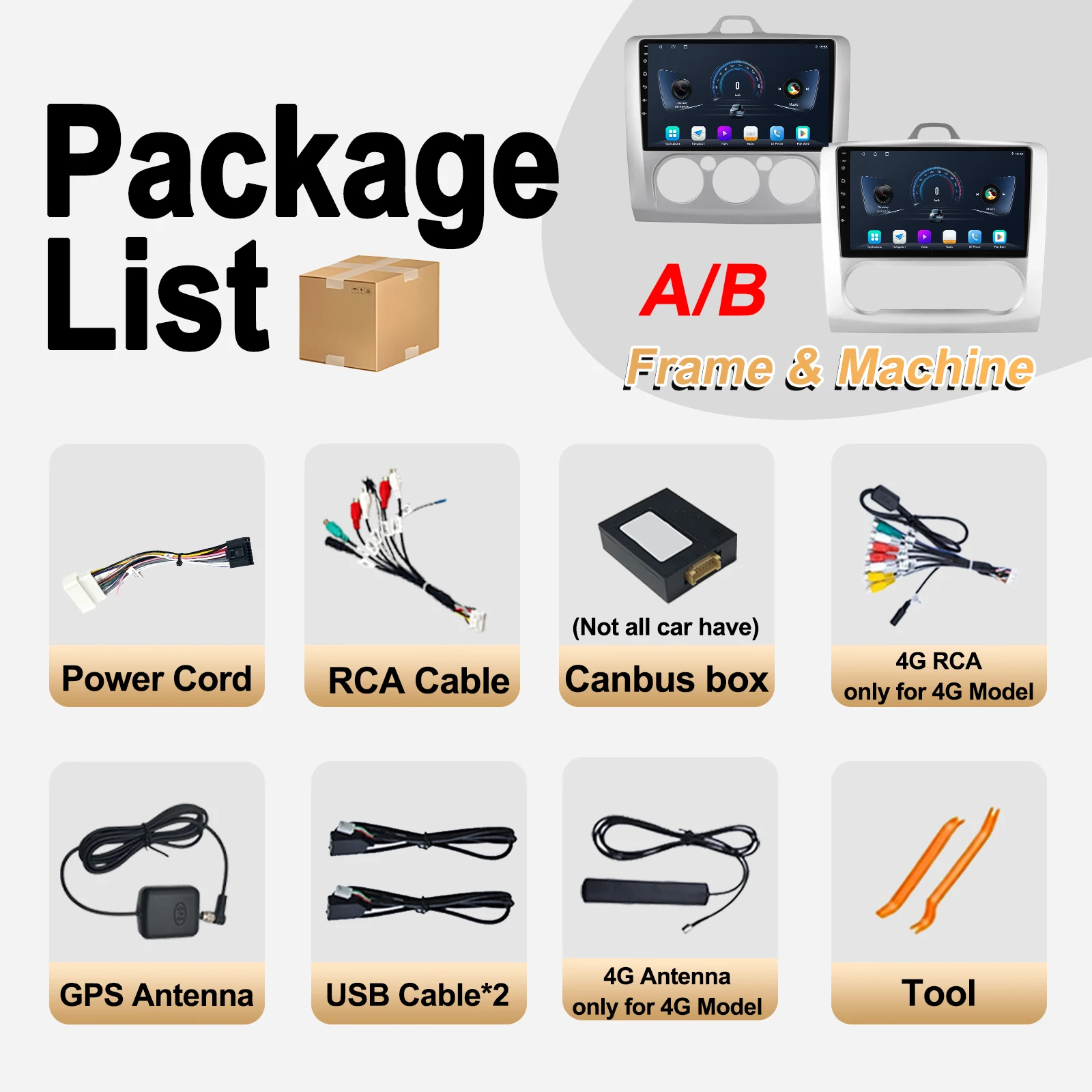 2 Din أندرويد 15 راديو السيارة لفورد فوكس 2 3 Mk2 Mk3 2004 2005 - 2011 مشغل فيديو الوسائط المتعددة GPS 4G Carplay Auto Stereo RDS BT