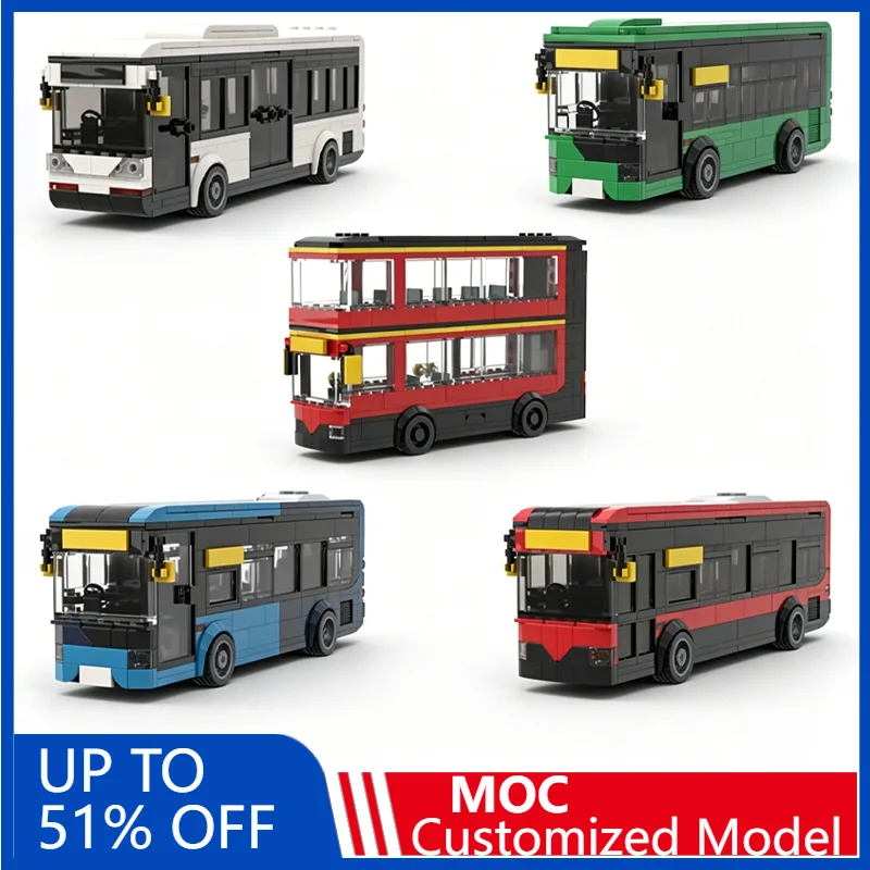 

NEW Double Decker Bus 26 Studs Long Model Customize Building Blocks Set Education Assembly Vehicle Toy And Collectors Xmas Gift