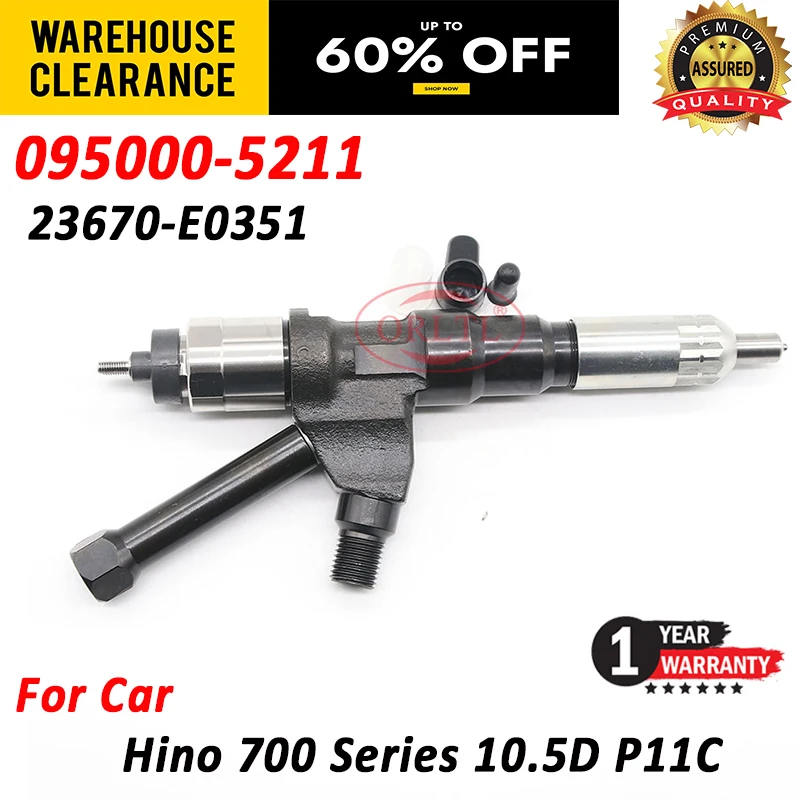 

23670-E0351 Diesel Fuel Injector 095000-5210 Injection Nozzle 23670e0351 For Hino 700 Series10.5D P11C 5210