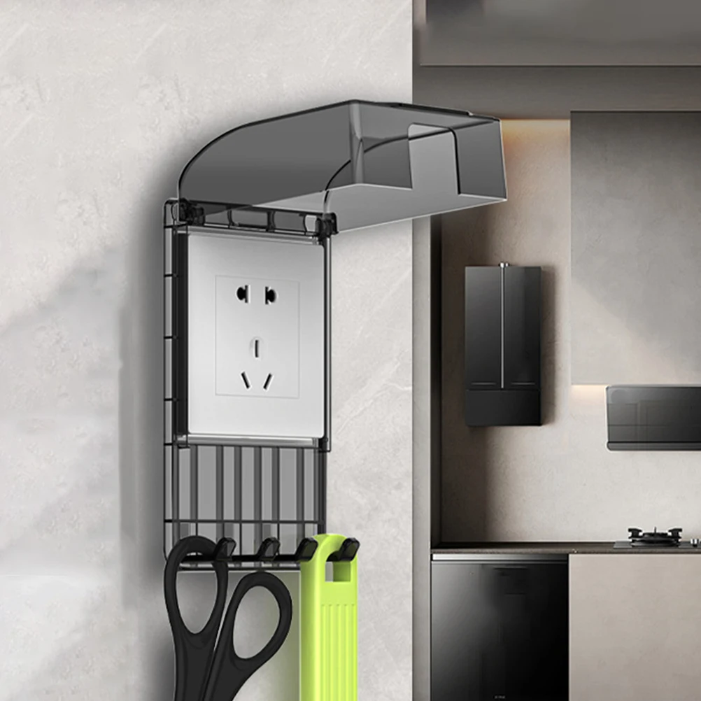 

Waterproof Box Hooked Adhesive Splash Proof Wall Socket Cover Bathroom Protective Outlet Cover Weatherproof Socket