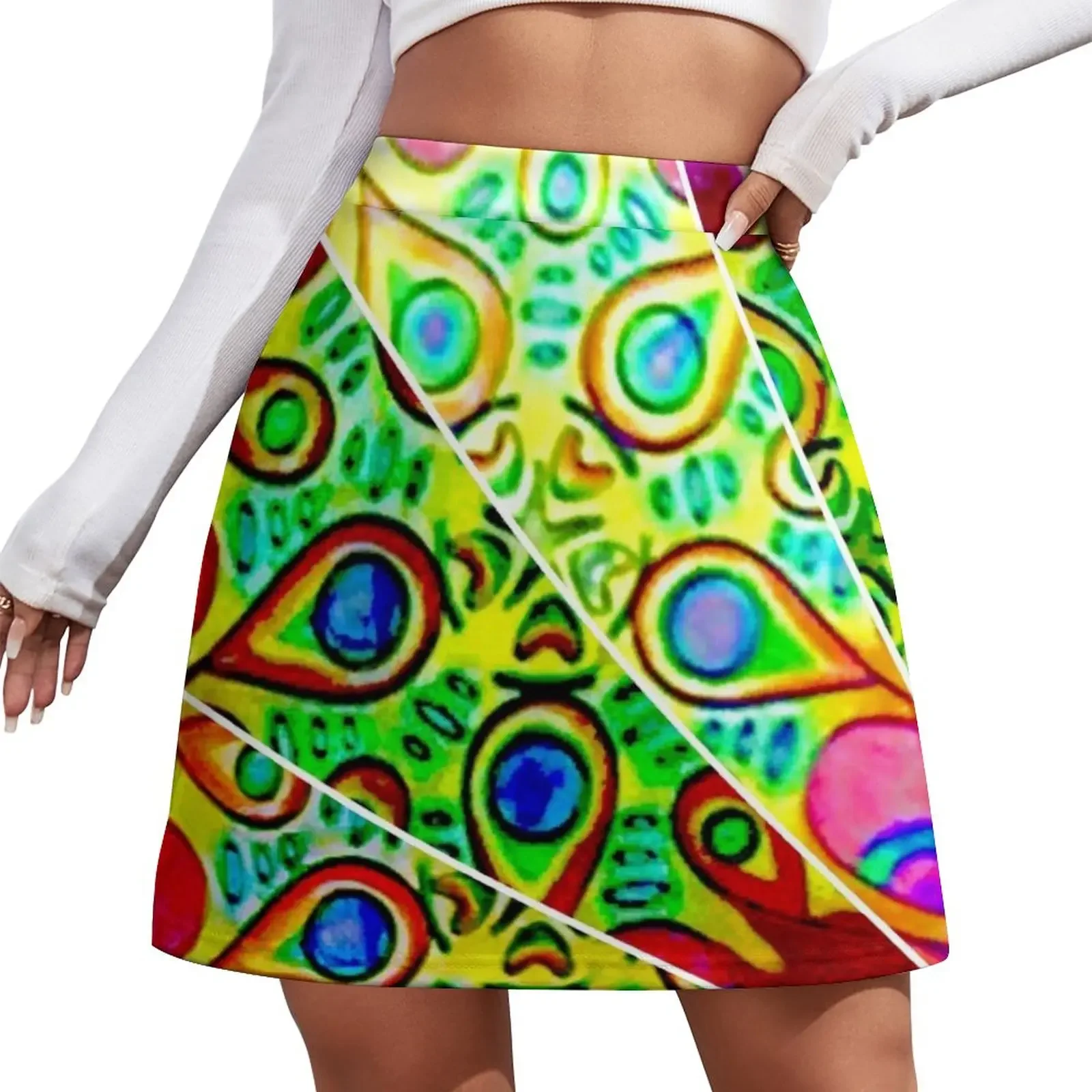 

Мини-юбка Feather Fan Frenzy в стиле фейри-гранж, японская мода, эстетика 90-х годов