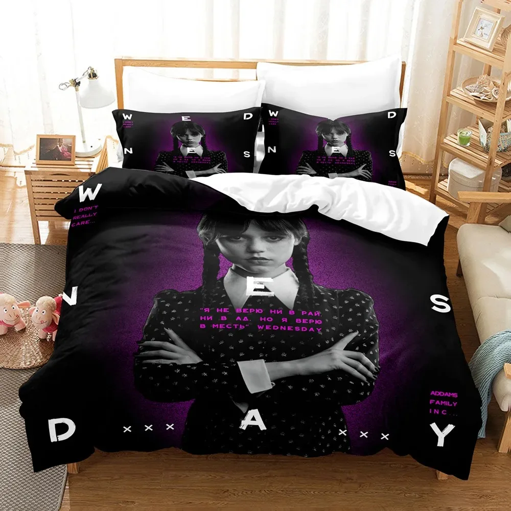 Retro Wednesday Bedding Set 3d Duvet Cover Sets Comforter Bed Linen Twin Queen King Single Size Room Decor Kids Adult Modern