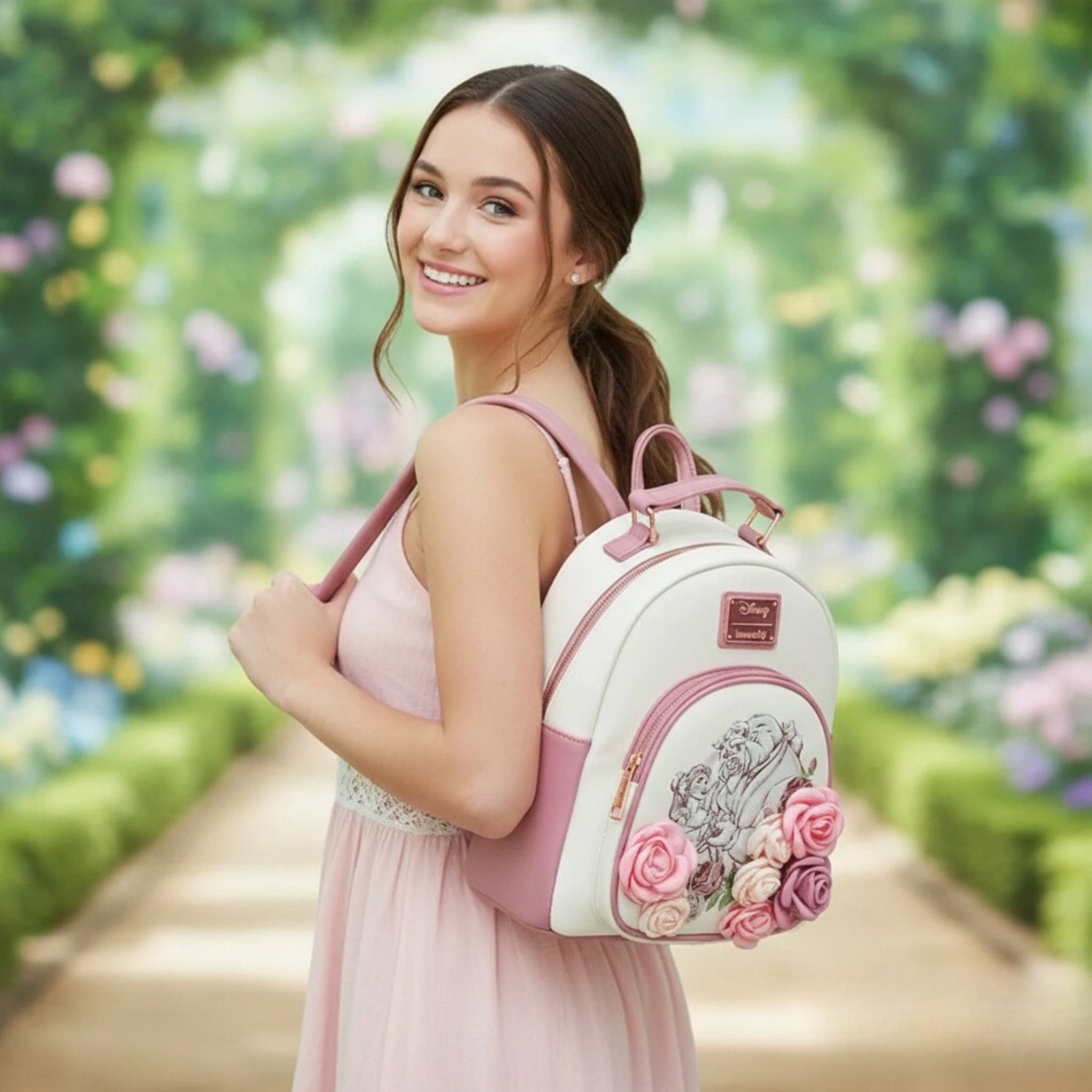 Mini mochila Cospley de princesa Bella La Bella y La Bestia, bolso de hombro bonito para mujer, bolso de ocio al aire libre, regalo para niña