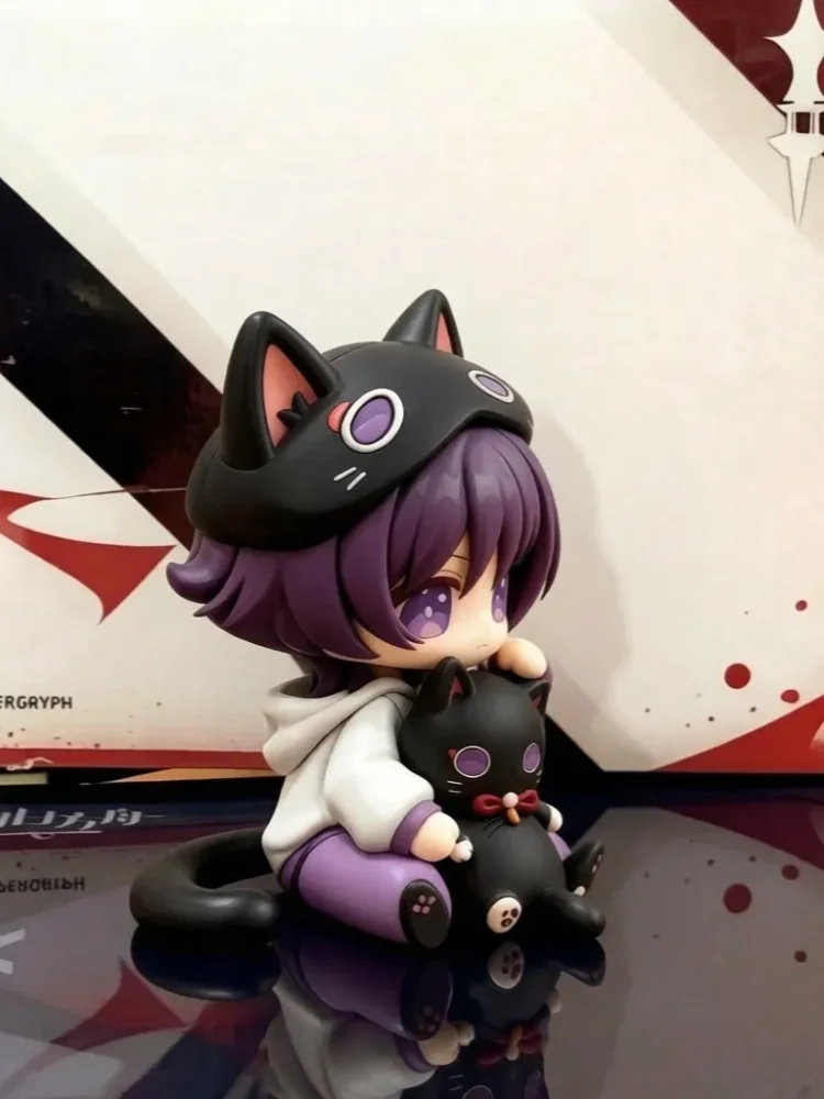 8cm Figurka Anime Genshin Scaramouche, Urocza Figurka Chibi z Motywem Kota, Modna Statuetka z PVC na Biurko, do Samochodu, Obudowy Komputera, Dekoracja Domu — 2