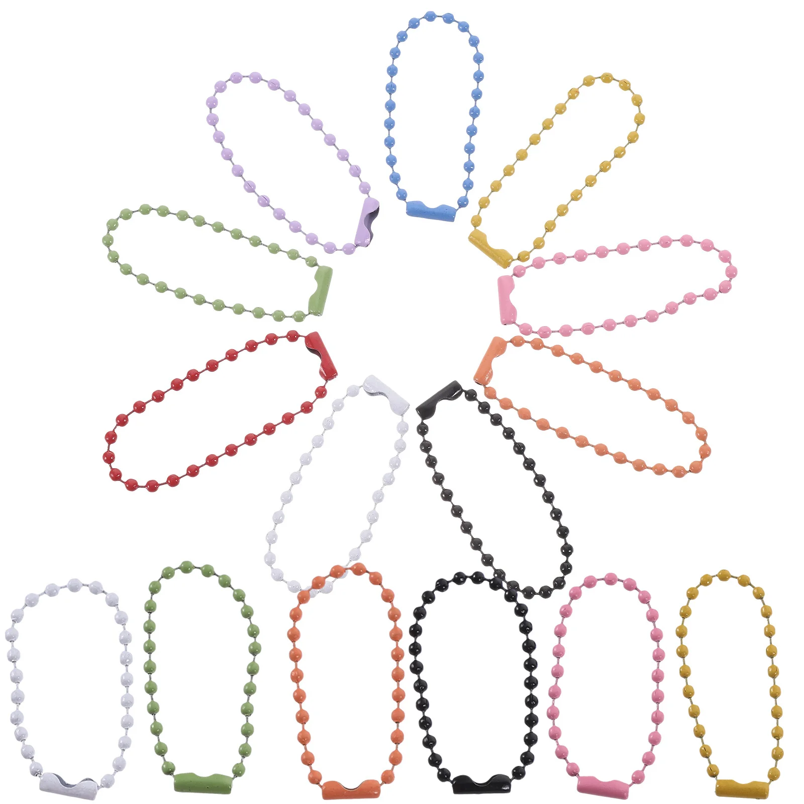 

100 Pcs Chain for Jewelry Making Colorful Beaded Dog Tags Ball Chains Decorative