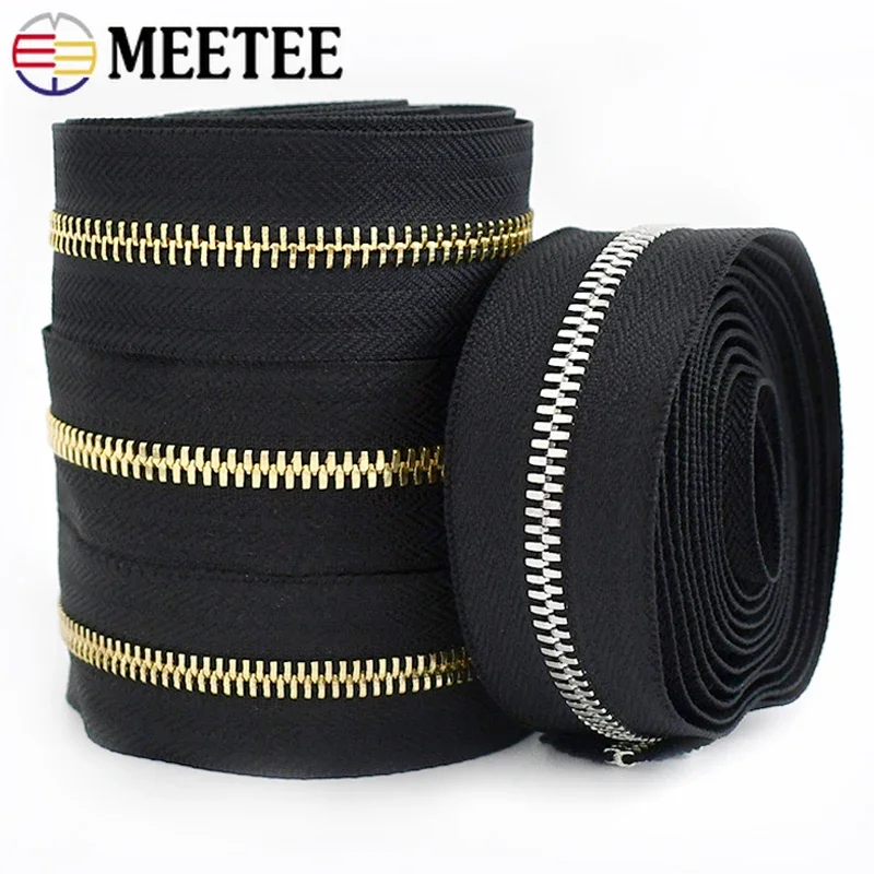 

2M 3# 5# 8# 10# 15# Metal Zipper for Jackets Code Loading Coil Zippers DIY Garment Sewing Zips Bag Repair Parts Zip Accessories