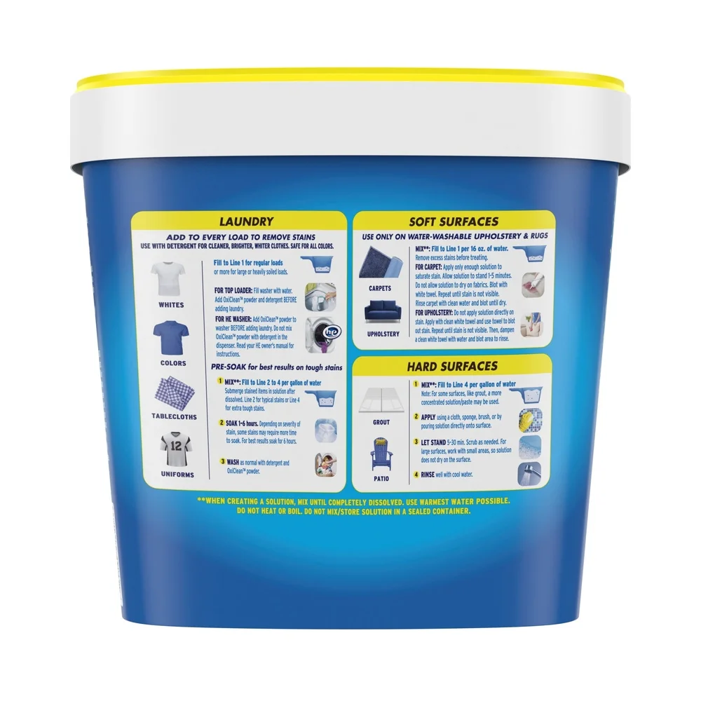 

Versatile Stain Remover Powder Laundry Home Cleaning Oxygen Powered Chlorine Free Color Safe All Surface Stain Fighter 5 lb