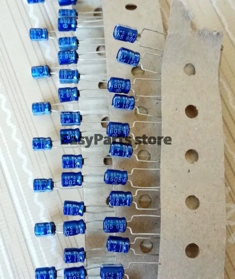 5/10PCS Blue Sleeve 16V 10UF Audio Electrolytic Capacitor, Size: 4×5