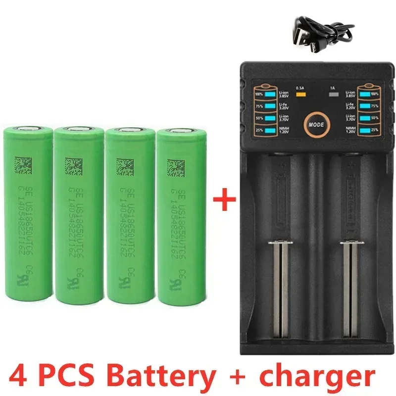 Original 18650 lithium battery powered VTC6 high rate 3.7V30A model aircraft crossing machine hand drill+USB charger