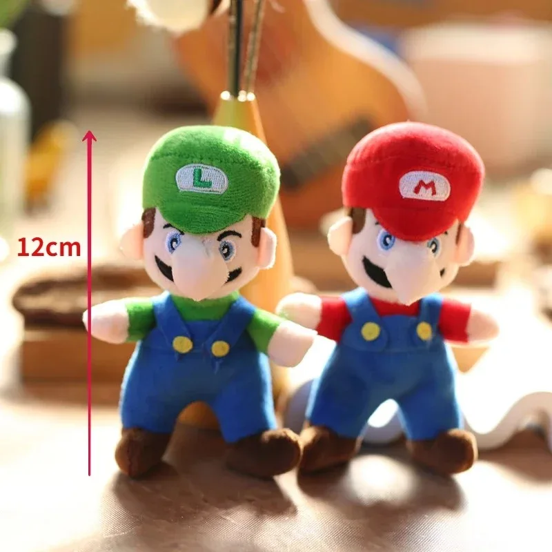 Marios dos desenhos animados brinquedos de pelúcia bonito chaveiro anime figura luigi cosplay anime carro chaveiro crianças brinquedos kawaii mochilas pingente