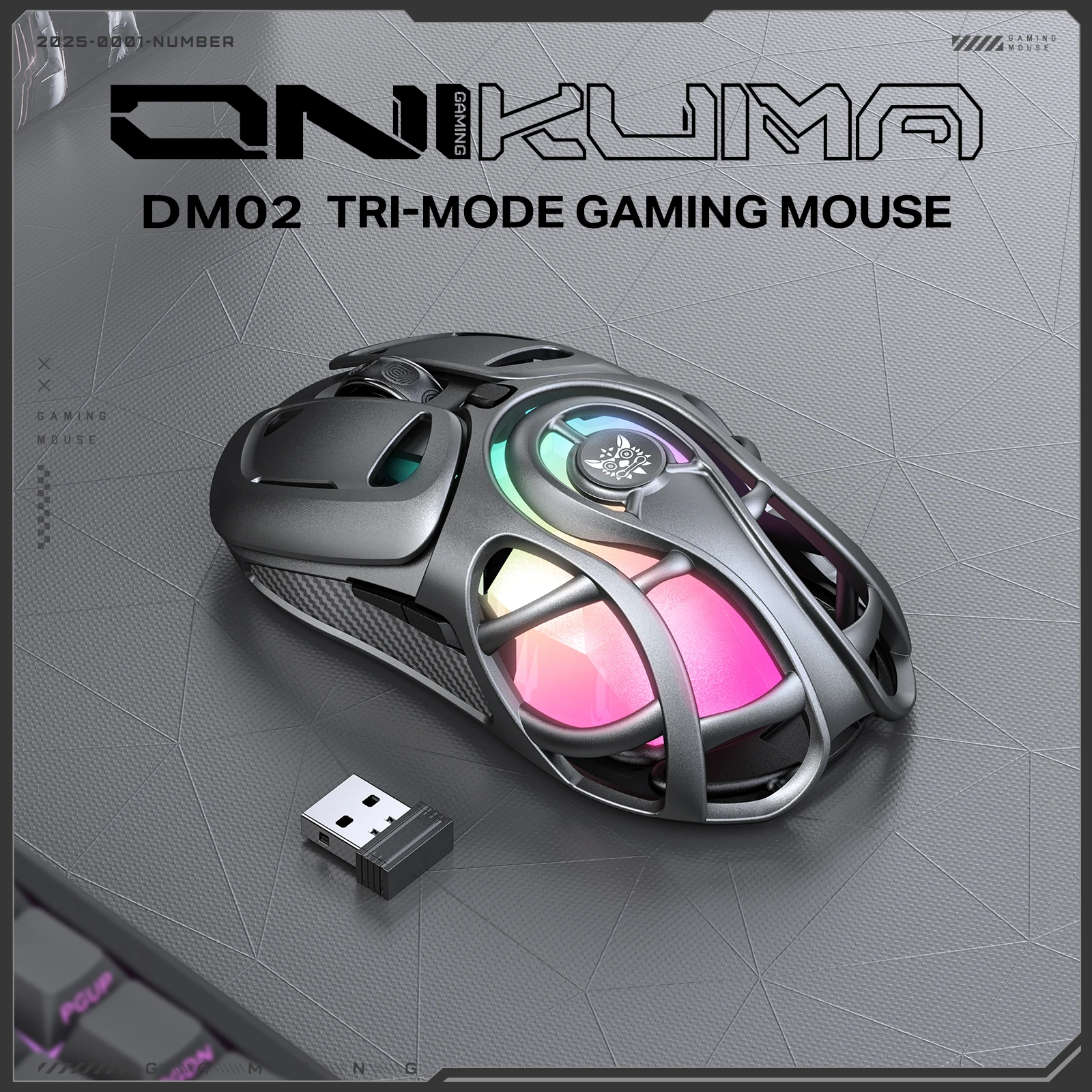 

ONIKUMA DM02 Gaming Mouse Wireless 1K Hz RGB Suitable for games,LOL