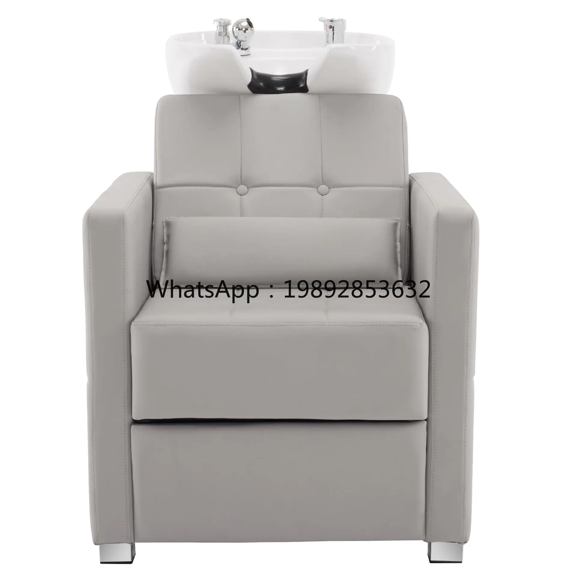 LYY Semi-Reclining Shampoo Bed Hair Salon Ceramic Basin Shampoo Bed Barber Shop Sitting Sofa Shampoo Chair