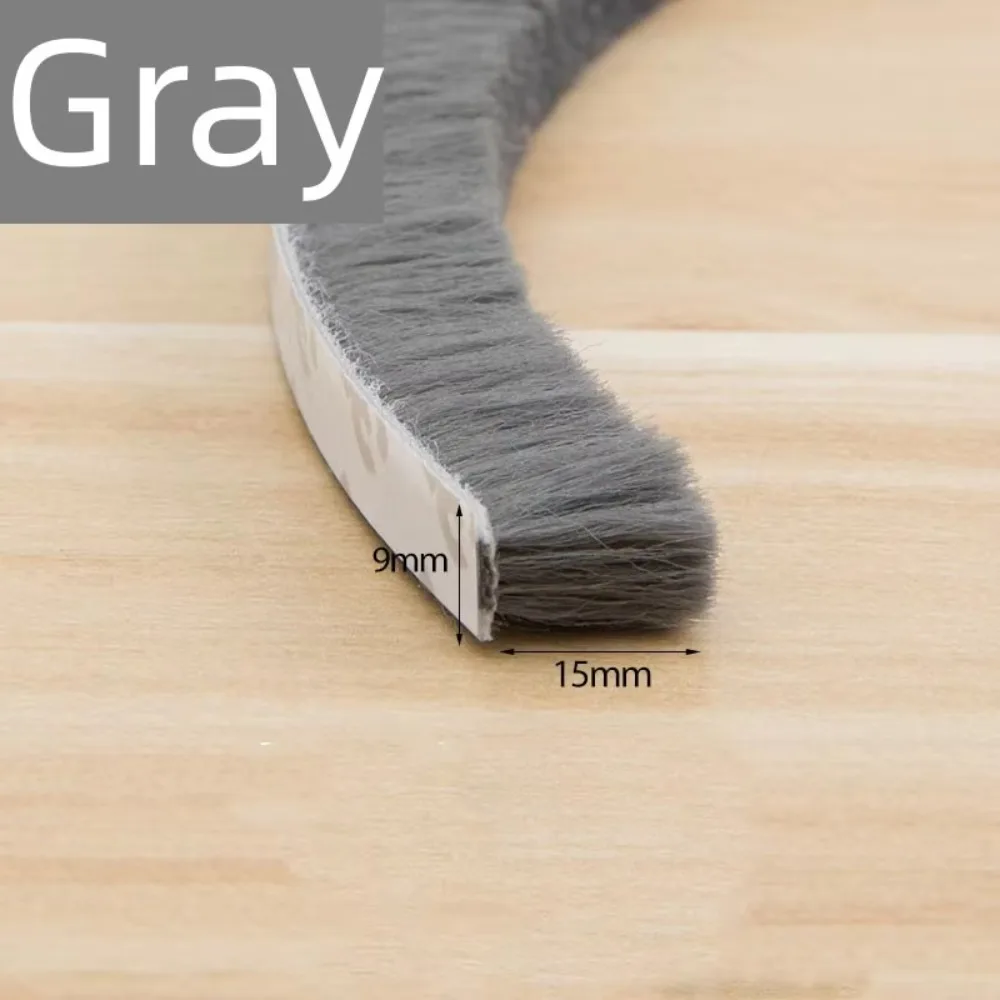 

New 10Meters Sealing Strip Self-adhesive White Grey Wind-proof Brush Strip Weather Stripping Home Door Window